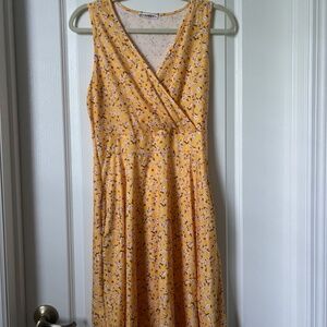 Guberry Women's Floral Yellow Midi Dress
